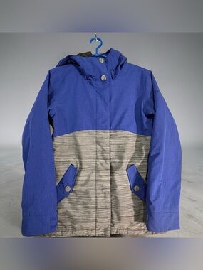 Roxy Kids Two-Tone Blue and Gray Hooded Jacket. Size Medium